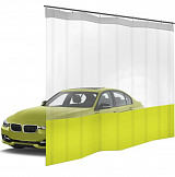 Шторы ПВХ для автомойки с окном, цвет желтый 1м³.